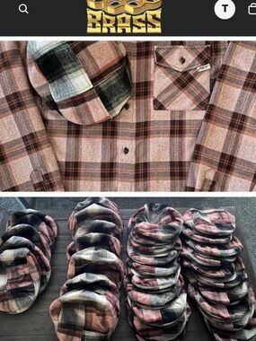 Brass Men's Bonnie Plaid Flannel Shirt! Only 25 made. Hat included s/m